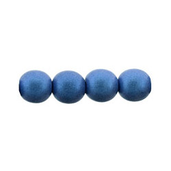 Ronde en Verre de Boheme 3mm Métallic Suède Blue (x50) 