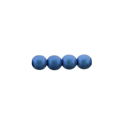 Ronde en Verre de Boheme 3mm Métallic Suède Blue (x50) 