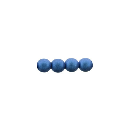 Ronde en Verre de Boheme 3mm Métallic Suède Blue (x50) 