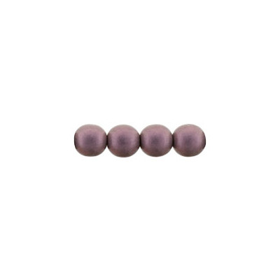 Ronde en Verre de Boheme 3mm Métallic Suède Pink (x50) 