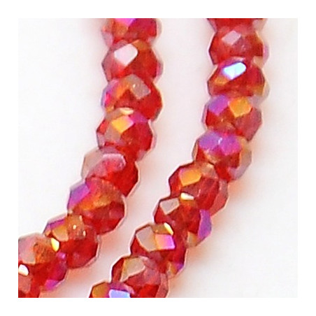 Perles Rondes Aplaties en Cristal de Chine 2.5x2mm Opaque Red Satin (x1fil)