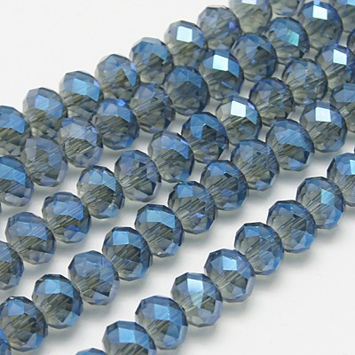 Perles Rondes Aplaties en Cristal de Chine 2.5x2mm Montana Satin (x1fil)