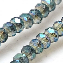 Perles Rondes Aplaties en Cristal de Chine 2.5x2mm Crystal Irisé (x1fil)