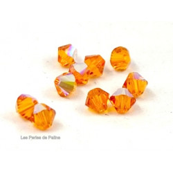 Toupies 4mm Tangerine Ab - réf. 5328 Xilion (x20)