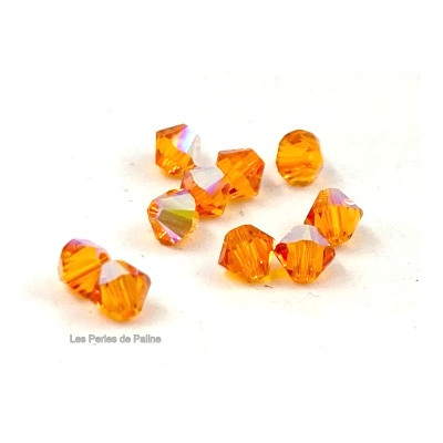 Toupies 4mm Tangerine Ab - réf. 5328 Xilion (x20)