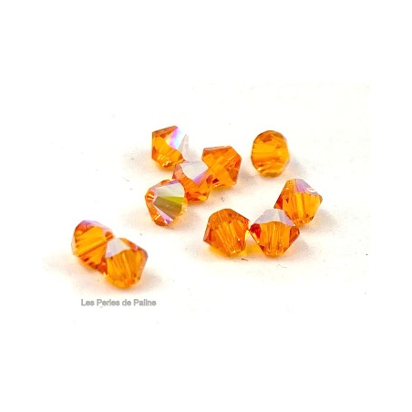 Toupies 4mm Tangerine Ab - réf. 5328 Xilion (x20)