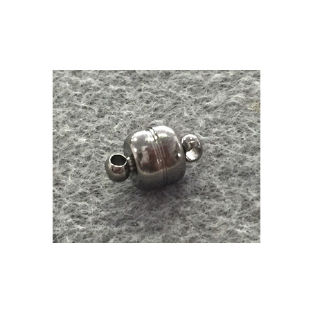 Fermoir aimanté rond 12X7mm Hématite  (x1) 