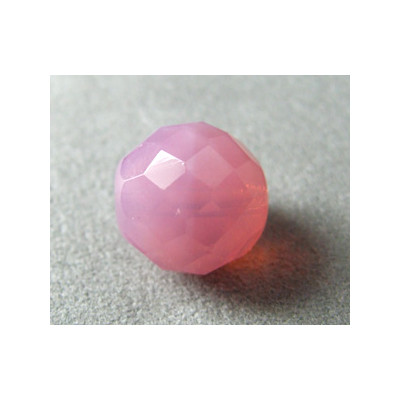 Facettes en verre de Bohême 14mm Rose Opal (x1)