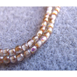 Perles Bohème 2 mm Crystal Brown Rainbow (X1200 perles)