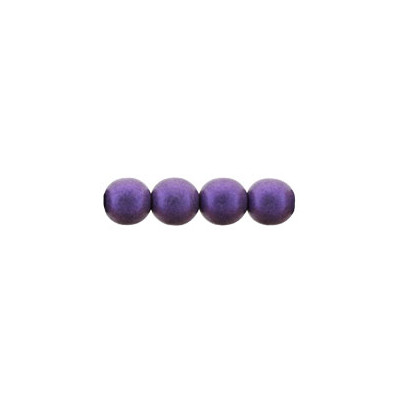 Perle en Verre de Boheme 4mm Metallic Suede Purple (x50)