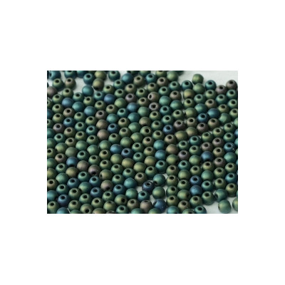 Ronde en Verre de Boheme 3mm Green Iris Mat (x50)