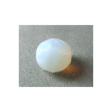 Facettes en verre de Bohême 14mm White Opal (x1)