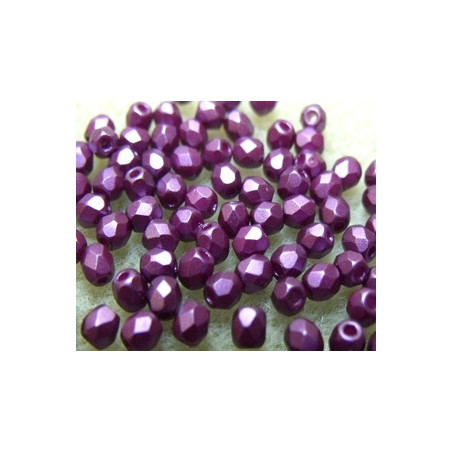 Facettes de Bohême 4mm Pastel Bordeaux (x100)