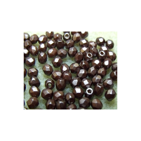Facettes de Bohême 4mm Pastel Dark Brown (x100)