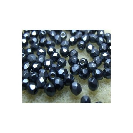 Facettes de Bohême 4mm Pastel Dark Grey Hématite (x100)