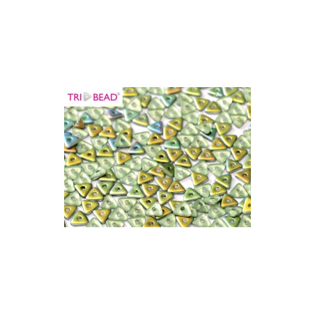 Perles Tri-Beads 4mm Peridot Vitrail Matted (X 5gr) 