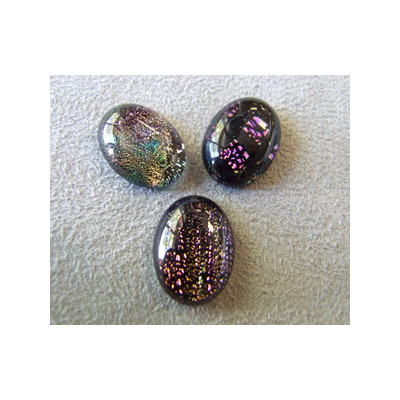 Cabochon en verre dichroïque Ovale 30x20mm - Tons Mauve (X1) Cabochon en verre dichroïque Ovale 30x20mm - Tons Mauve (X1)
