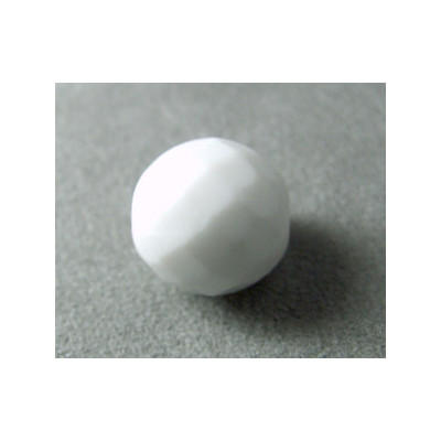 Facettes en verre de Bohême 14mm White Alabaster (x1)