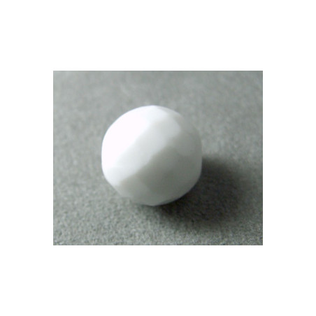 Facettes en verre de Bohême 14mm White Alabaster (x1)