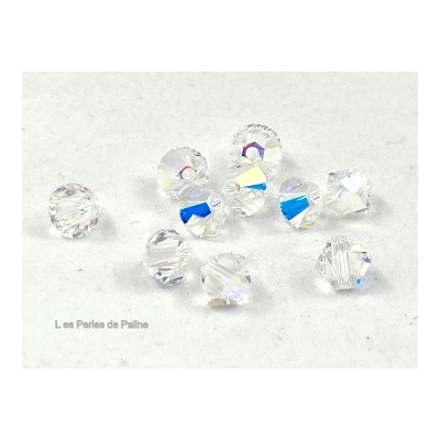 Toupies 4mm Crystal AB - réf. 5328 Xilion (x20) Toupies 4mm Crystal AB - réf. 5328 Xilion (x20)