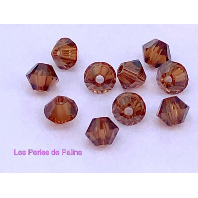 Toupies 4mm Smoked Topaz - réf. 5328 Xilion (x20) 