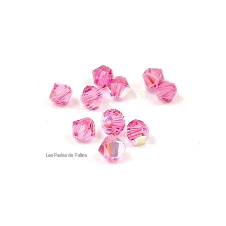 Toupies 4mm Rose AB - réf. 5328 Xilion (x20)