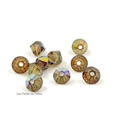Toupies 4mm Smoky Quartz AB - réf. 5301 (x20) Toupies 4mm Smoky Quartz AB - réf. 5301 (x20)