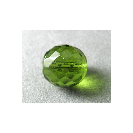Facettes en verre de Bohême 14mm Olivine (x1)