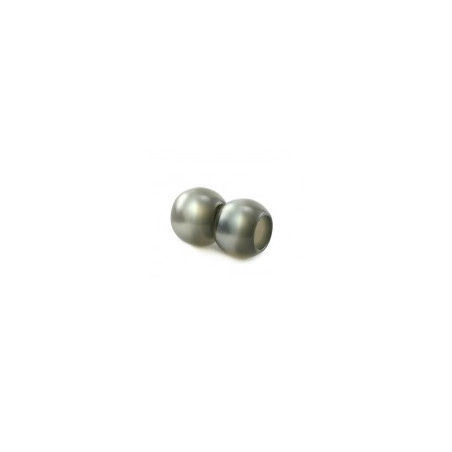 Fermoir magnétique rond résine Polaris Brillant 12xtr6.6mm Gris (X1)