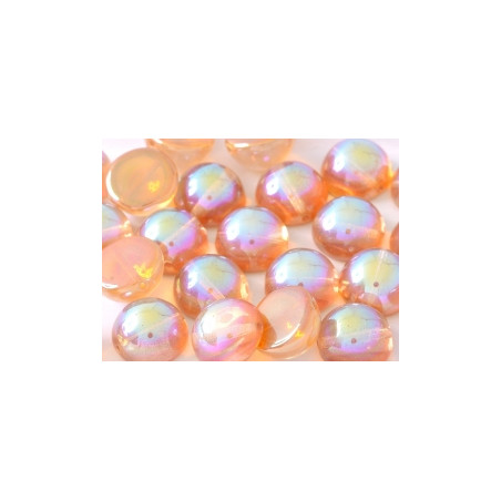 Dome Bead 14 x 8 mm Crystal Orange Rainbow (x50)
