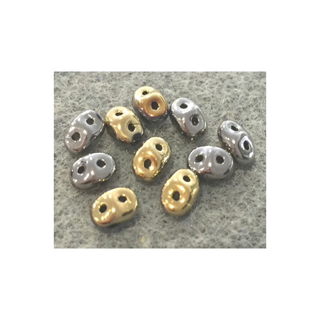 Perles Super Duo 2,5X5mm California Graphite (x 10gr env.)