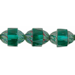 Perle Ovale Facettée Style Antique 10x8mm Emerald (x10)