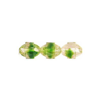 Perle Ovale Facettée Style Antique 10x8mm Crystal/Green (x10) 