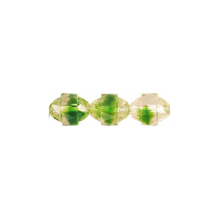 Perle Ovale Facettée Style Antique 10x8mm Crystal/Green (x10) 