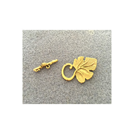 Fermoir Doré Feuille de Raisin 36X22mm(x1)