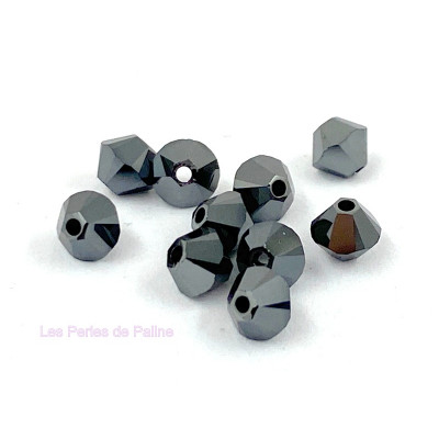 Toupies 4mm Jet Hématite AB2X - ref.5328 xilion(x20) Toupies 4mm Jet Hématite AB2X - ref.5328 xilion(x20)