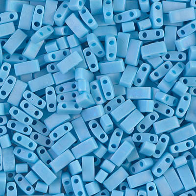 TLH0413Fr Tila 1/2 Cut Mat Op Turquoise Blue Ab (X5gr) TLH0413Fr Tila 1/2 Cut Mat Op Turquoise Blue Ab (X5gr)