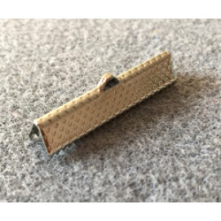 Embout à Clipser rectangle Argenté vieilli 35x8x5mm trou:1x3mm (x10)  