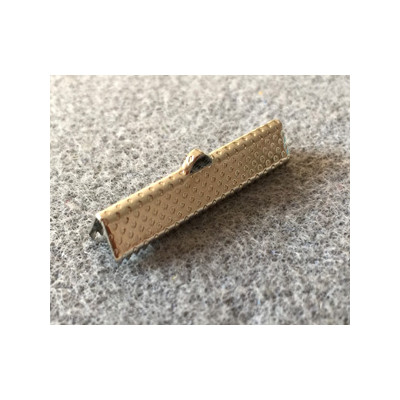 Embout à Clipser rectangle Argenté vieilli 35x8x5mm trou:1x3mm (x10)  