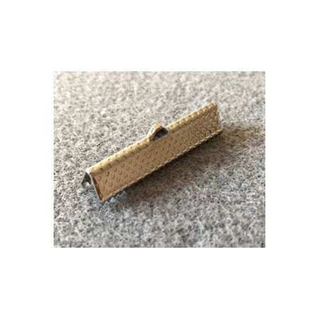 Embout à Clipser rectangle Argenté vieilli 35x8x5mm trou:1x3mm (x10)  