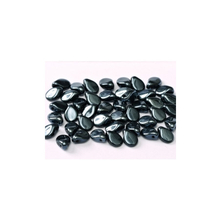 Perles en verre de Bohème "Pip" 5X7mm Jet Blue Hématite Full (X50 environ)