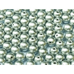 Perle en verre de Bohème 6mm Aluminium Silver (X25)