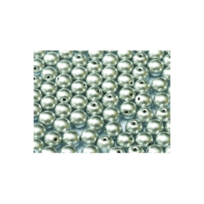 Perle en verre de Bohème 6mm Aluminium Silver (X25)