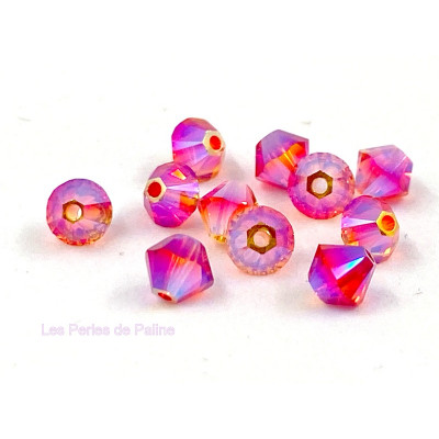 Toupies 4mm Fireopal AB2X - réf. 5328 Xilion (x20)