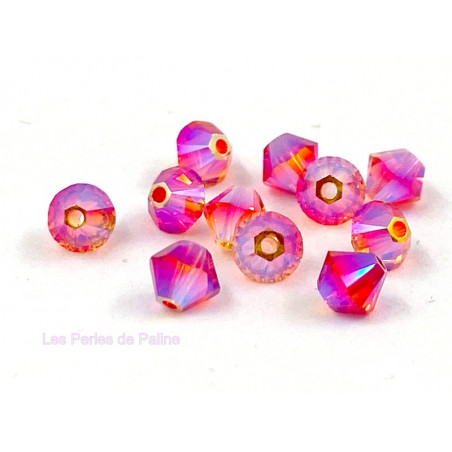 Toupies 4mm Fireopal AB2X - réf. 5328 Xilion (x20)