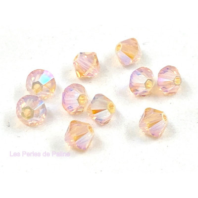 Toupies 4mm Light Rose AB2X - réf. 5328 Xilion (x20) Toupies 4mm Light Rose AB2X - réf. 5328 Xilion (x20)