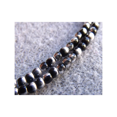 Perles Bohème 2 mm Jet Labrador (X1200 perles) Perles Bohème 2 mm Jet Labrador (X1200 perles)