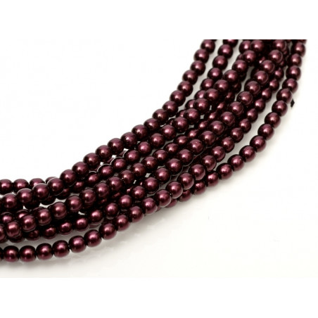 Perle en verre de Bohème 2mm Prune (X150) 