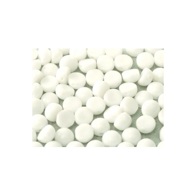 Perle Cabochon 2 trous Chalk White (x12) 