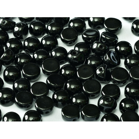 Perle Cabochon 2 trous Jet (x12) 